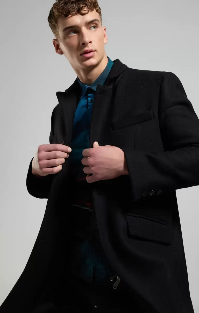 Homme Blazers & Vestes Bikkembergs Men's Coat In Technical Wool Black