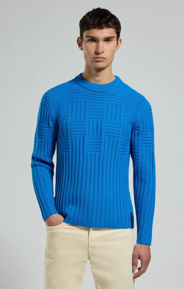 Tricots Princess Blue Bikkembergs Homme Men's All-Over Knit Sweater - 4