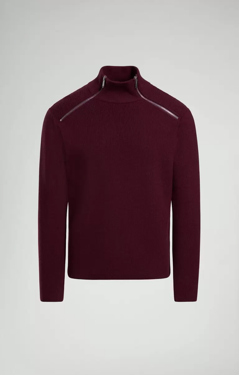 Tricots Homme Men's Knit Pullover With Zip Potent Purple Bikkembergs - 1