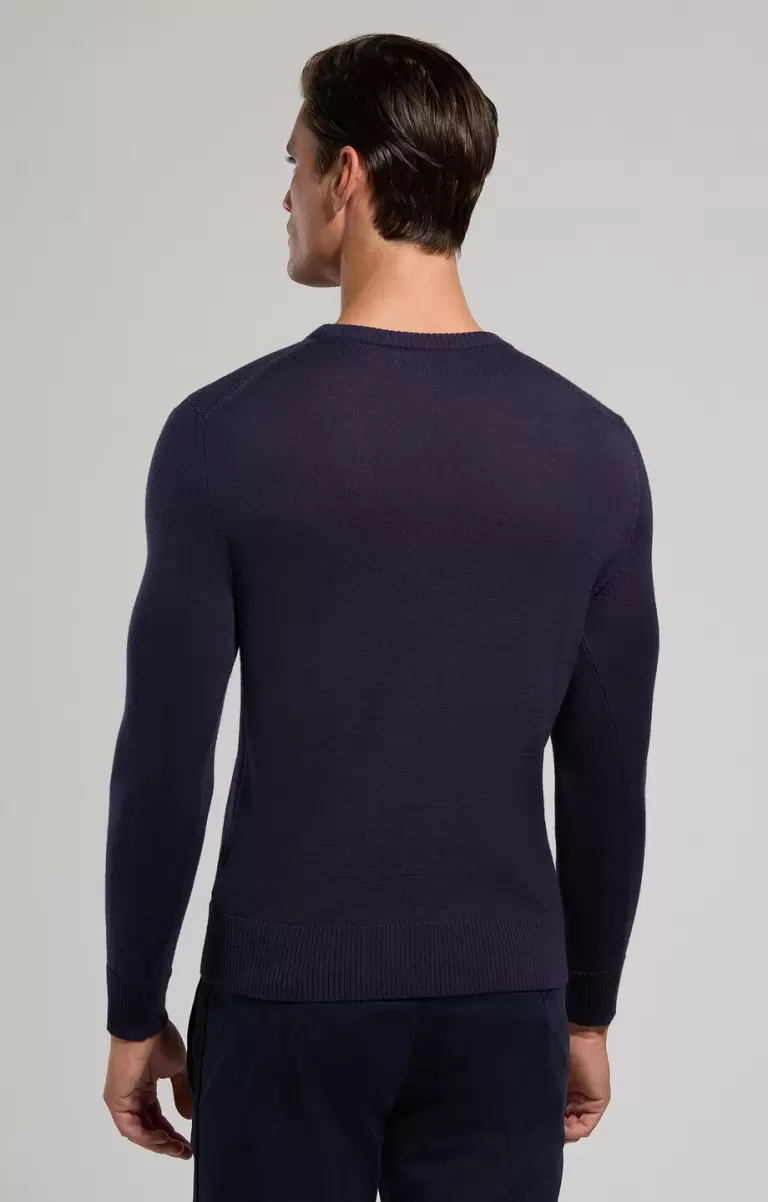 Bikkembergs Homme Men's Sweater With Ribbed Detail Dress Blues Tricots - 2