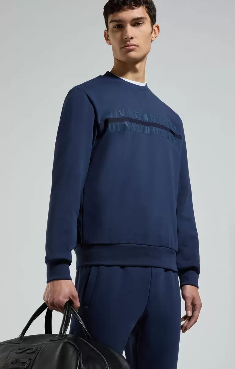 Survêtements Dress Blues Bikkembergs Homme Men's Sweatshirt With Interrupted Logo