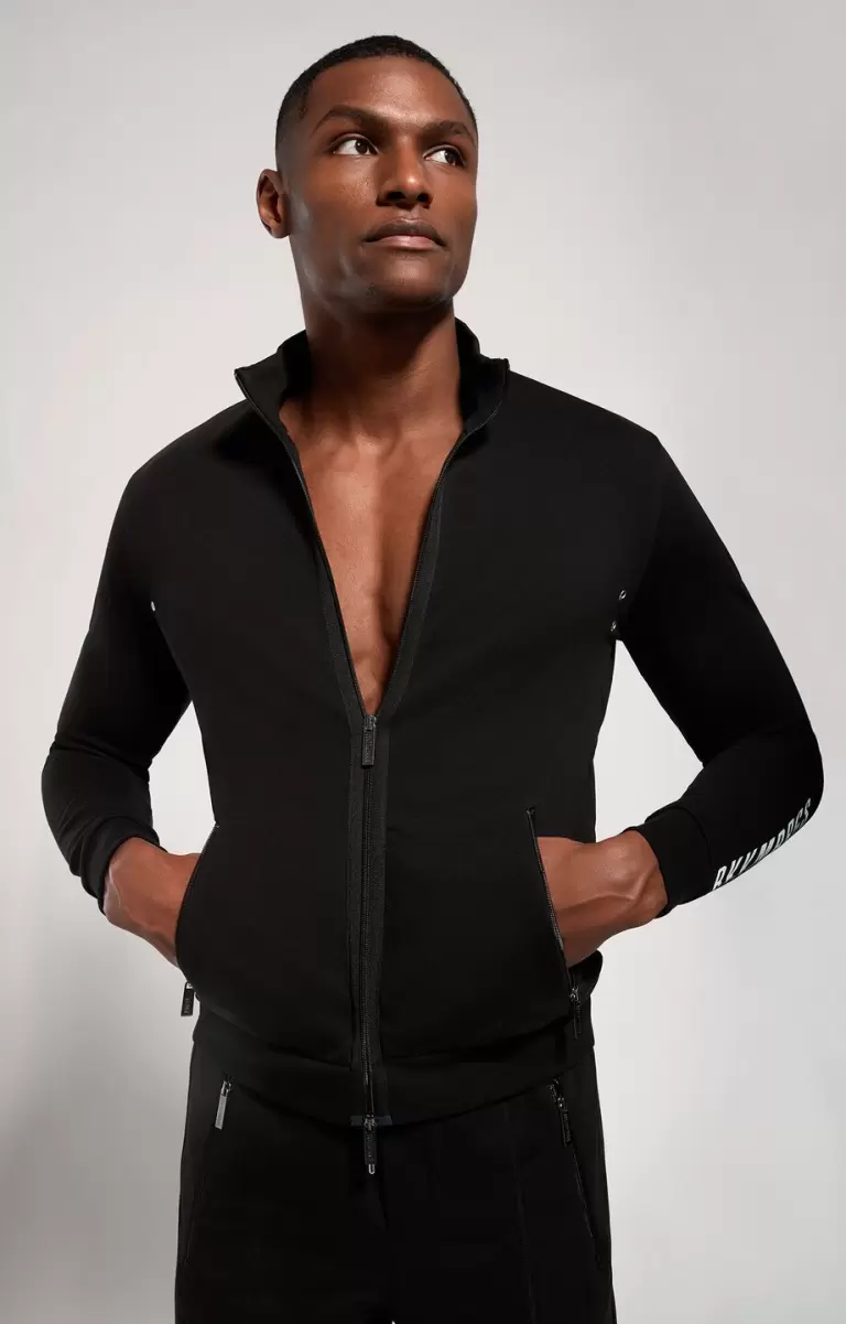 Black Survêtements Printed Men's Sweatshirt Homme Bikkembergs