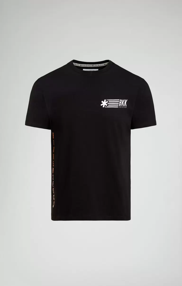 Bikkembergs Black Men's T-Shirt With Seaport Print T-Shirts Homme - 1