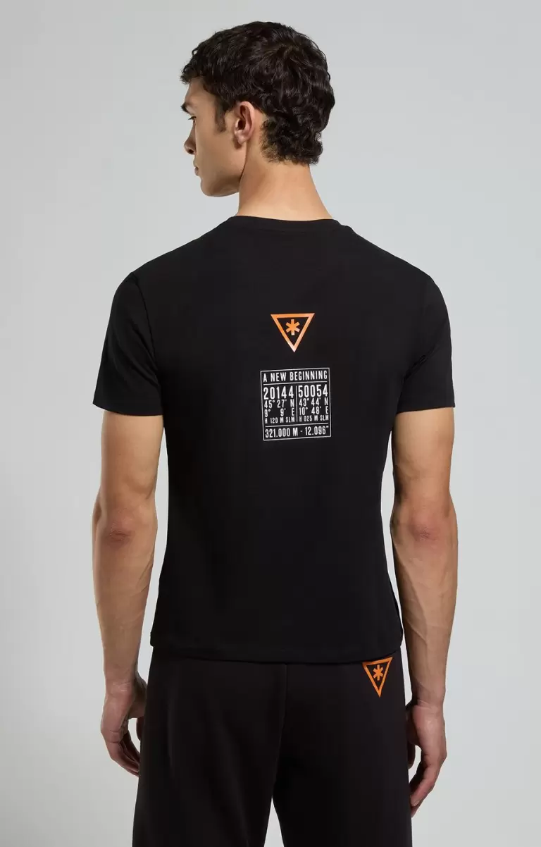 Bikkembergs Black Men's T-Shirt With Seaport Print T-Shirts Homme - 2