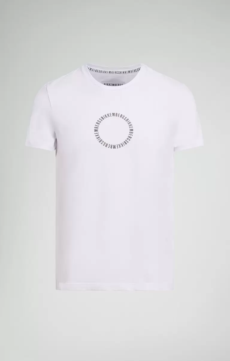 T-Shirts White Printed Back Men's T-Shirt Bikkembergs Homme - 1