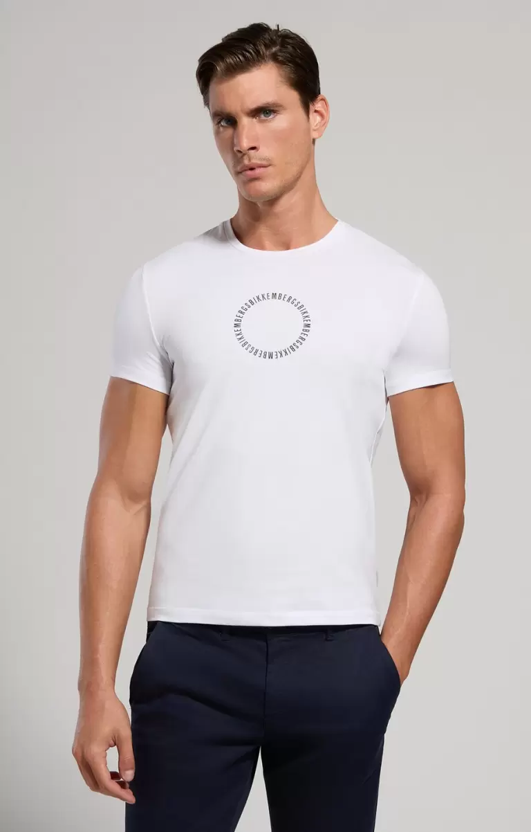 T-Shirts White Printed Back Men's T-Shirt Bikkembergs Homme - 4