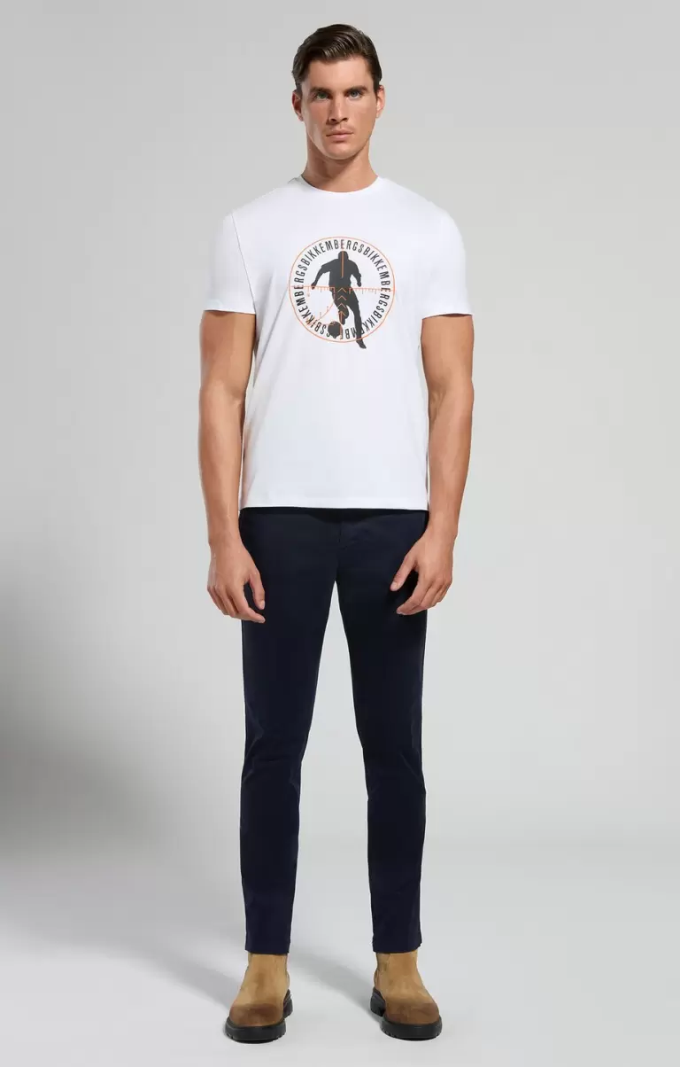 Soccer Print Men's T-Shirt White Homme Bikkembergs T-Shirts - 3