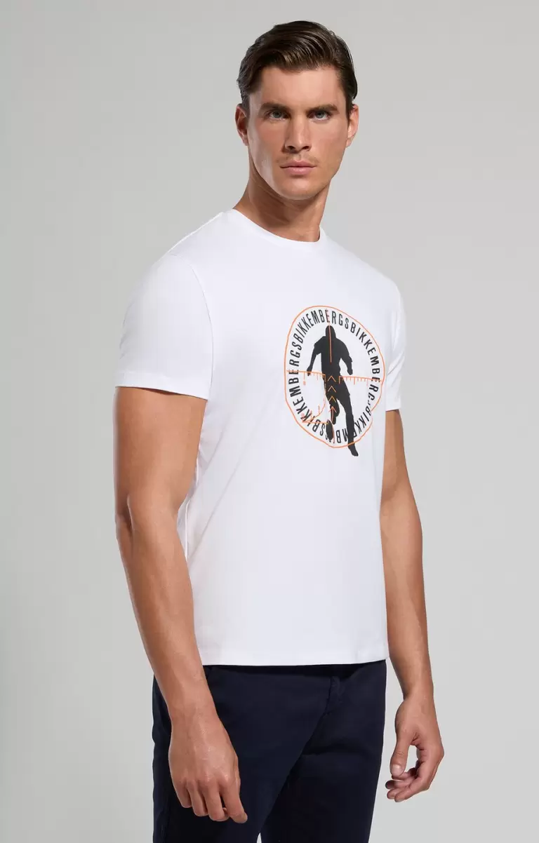 Soccer Print Men's T-Shirt White Homme Bikkembergs T-Shirts - 4