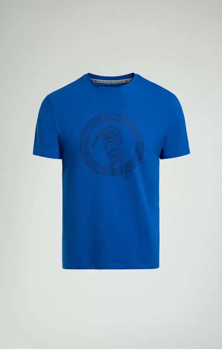 Bikkembergs Homme T-Shirts Princess Blue Men's T-Shirt With Keyword Print - 1