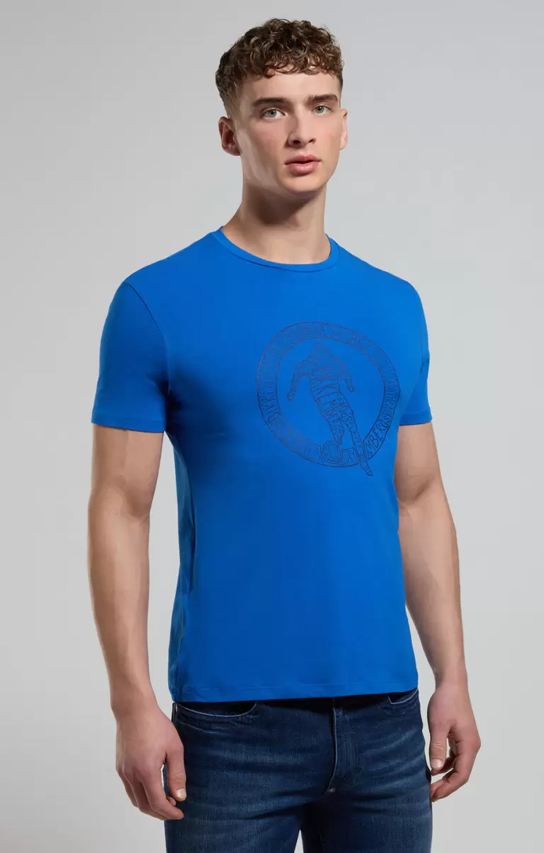 Bikkembergs Homme T-Shirts Princess Blue Men's T-Shirt With Keyword Print - 4
