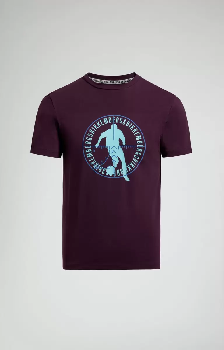 T-Shirts Soccer Print Men's T-Shirt Potent Purple Bikkembergs Homme - 1