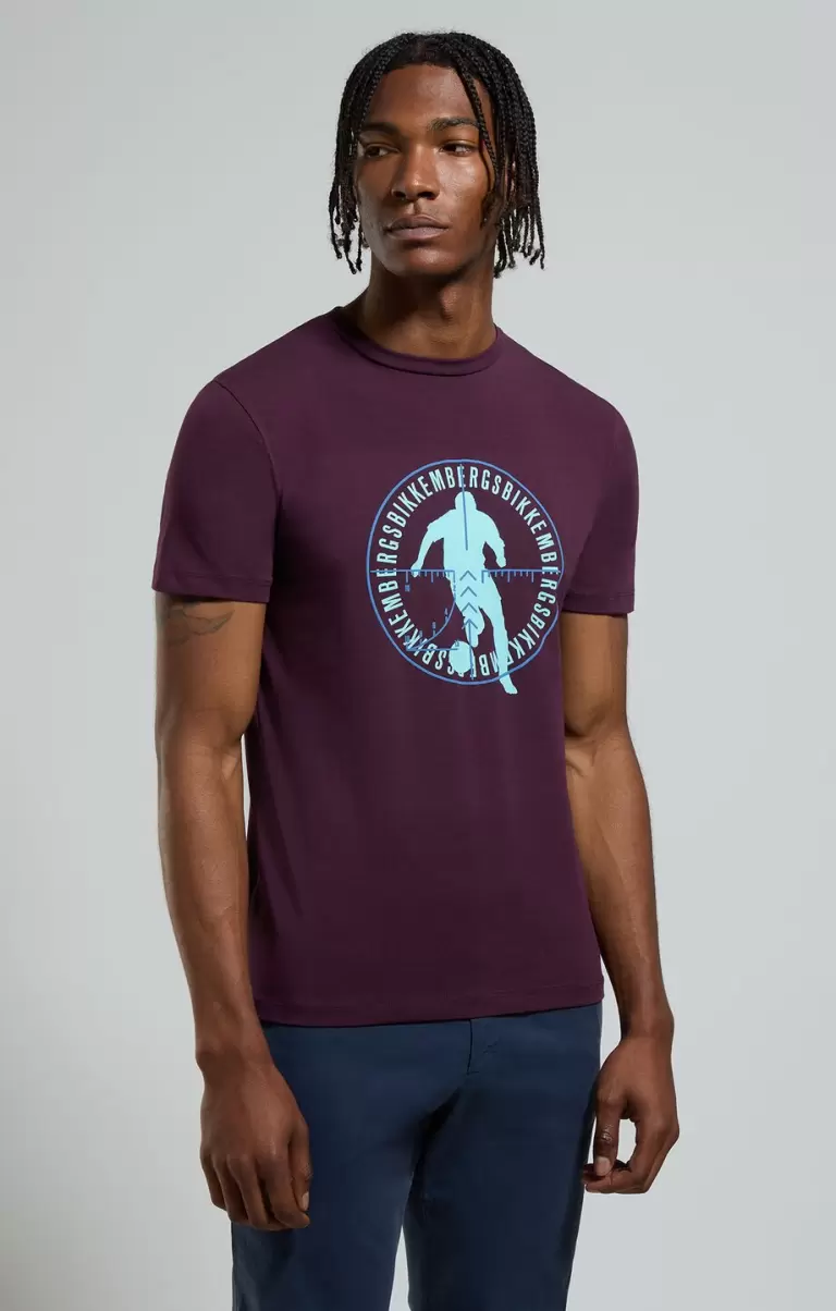 T-Shirts Soccer Print Men's T-Shirt Potent Purple Bikkembergs Homme - 4