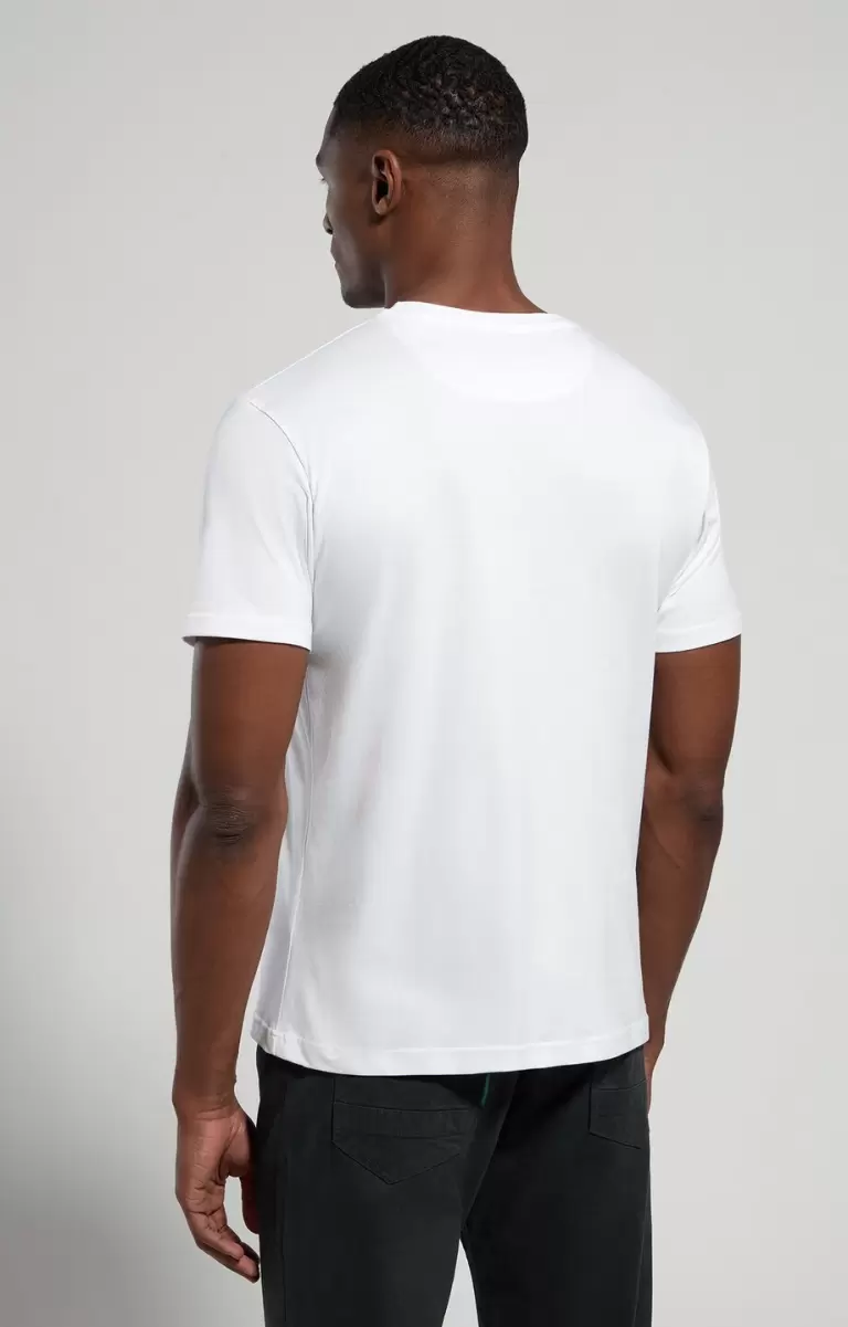 T-Shirts Bikkembergs White Men's T-Shirt With Seaport Print Homme - 2