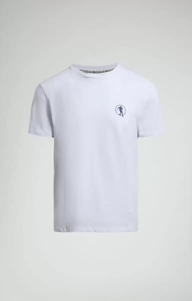 Men's Laser Print T-Shirt White Homme T-Shirts Bikkembergs - 1
