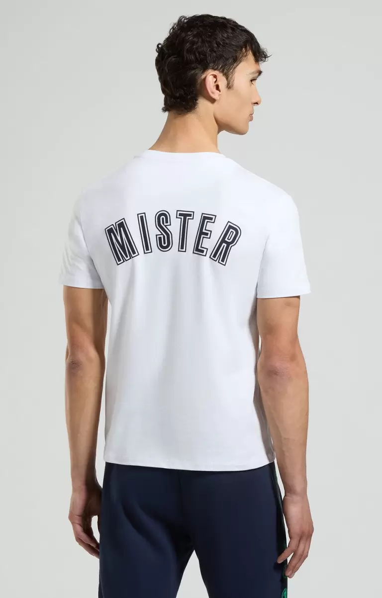 Men's Laser Print T-Shirt White Homme T-Shirts Bikkembergs - 2