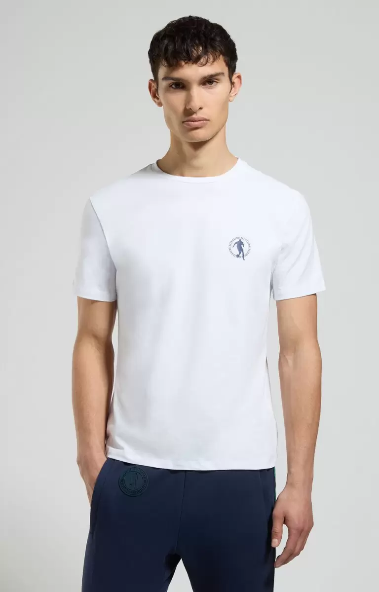 Men's Laser Print T-Shirt White Homme T-Shirts Bikkembergs - 4