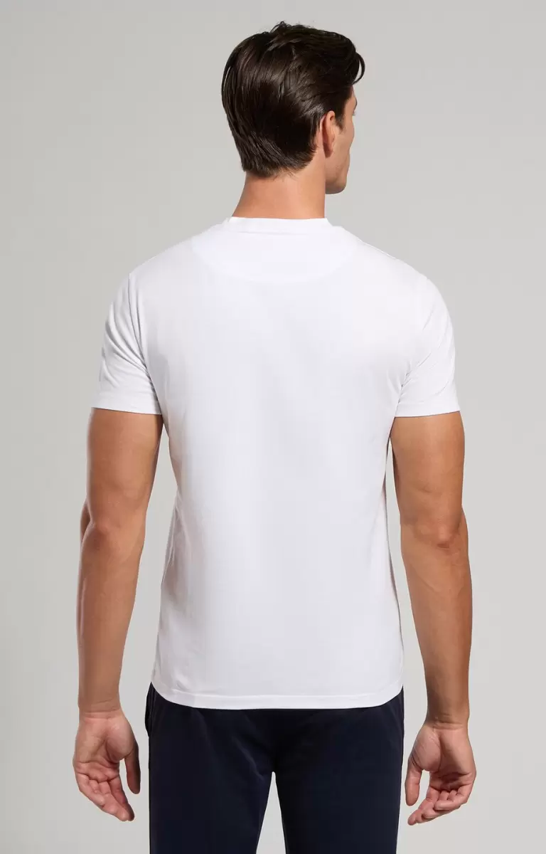 Homme White T-Shirts Bikkembergs Men's T-Shirt With Keyword Print - 2