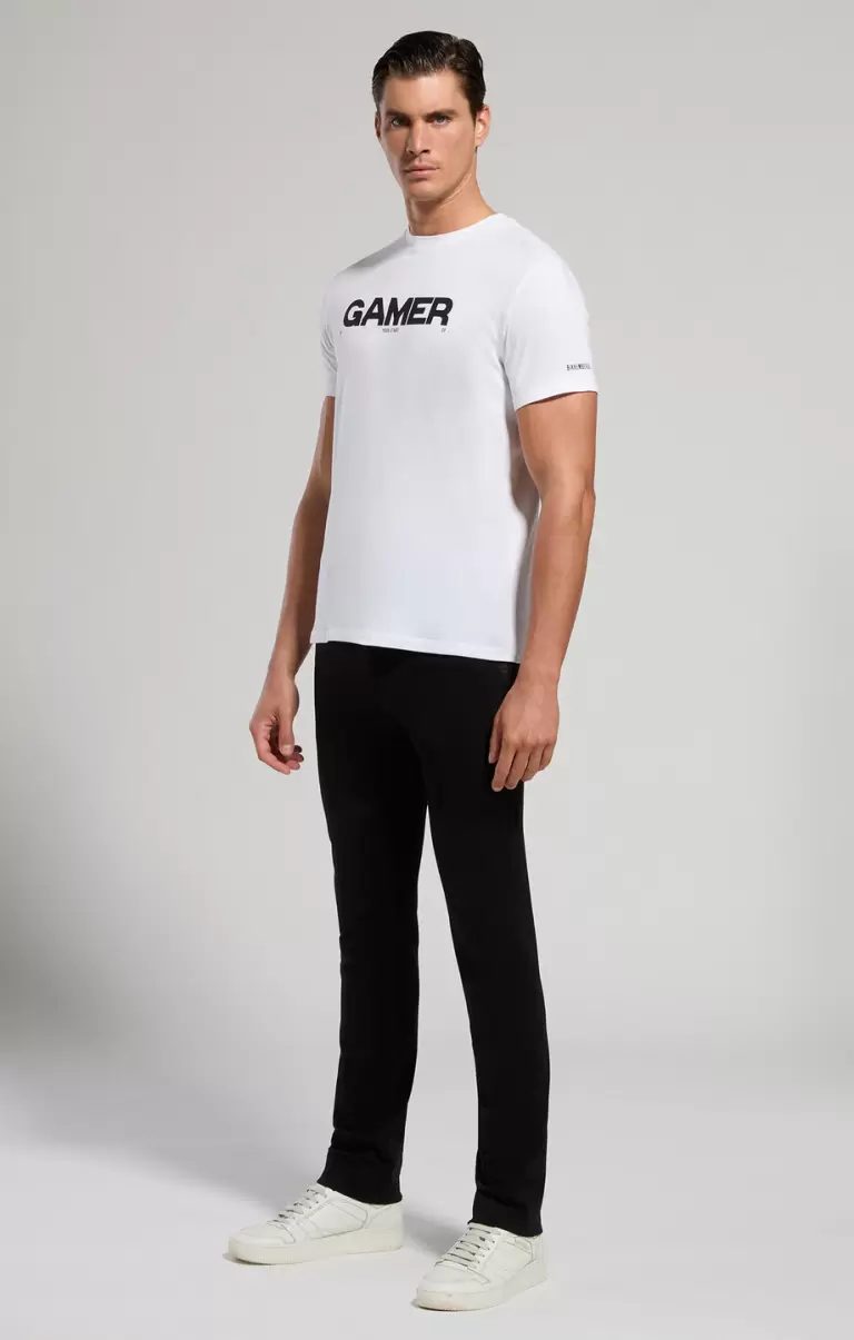 Homme T-Shirts Men's T-Shirt With Gamer Print White Bikkembergs - 3