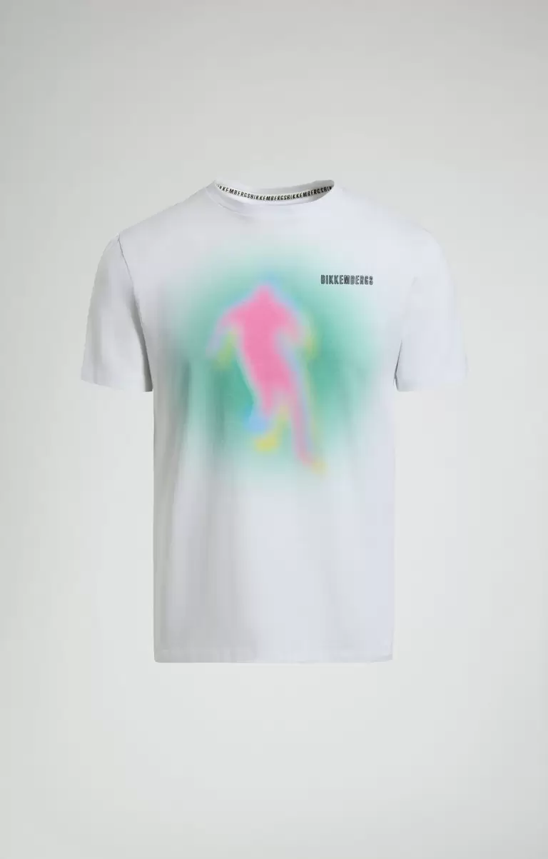 Bikkembergs White T-Shirts Homme Men's T-Shirt With Gamer Print - 1