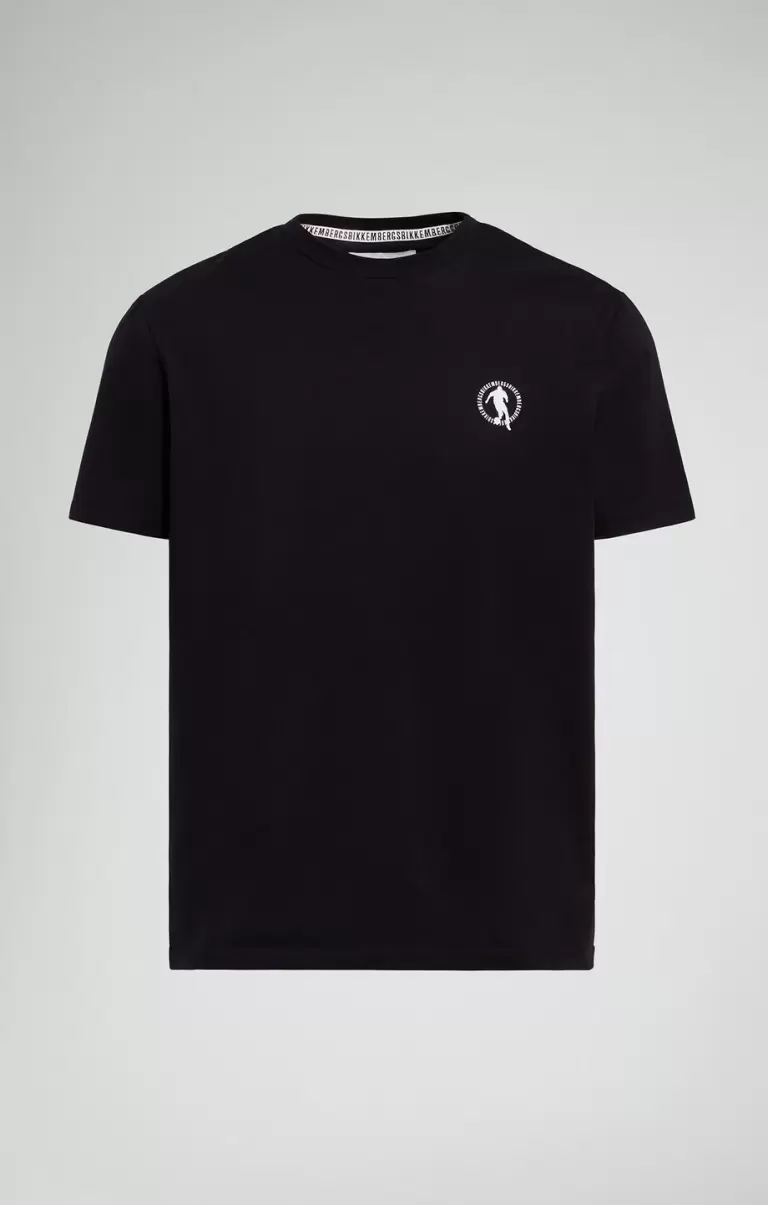 Men's Laser Print T-Shirt Homme Black Bikkembergs T-Shirts - 1