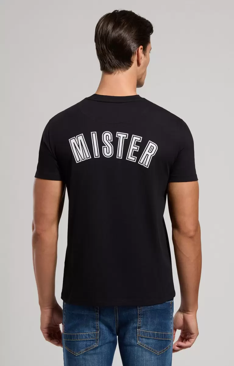 Men's Laser Print T-Shirt Homme Black Bikkembergs T-Shirts - 2