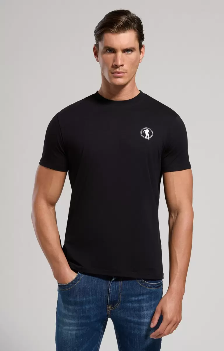 Men's Laser Print T-Shirt Homme Black Bikkembergs T-Shirts - 4
