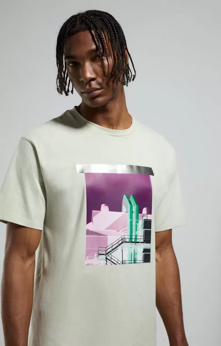Smoke Men's Print T-Shirt Homme T-Shirts Bikkembergs