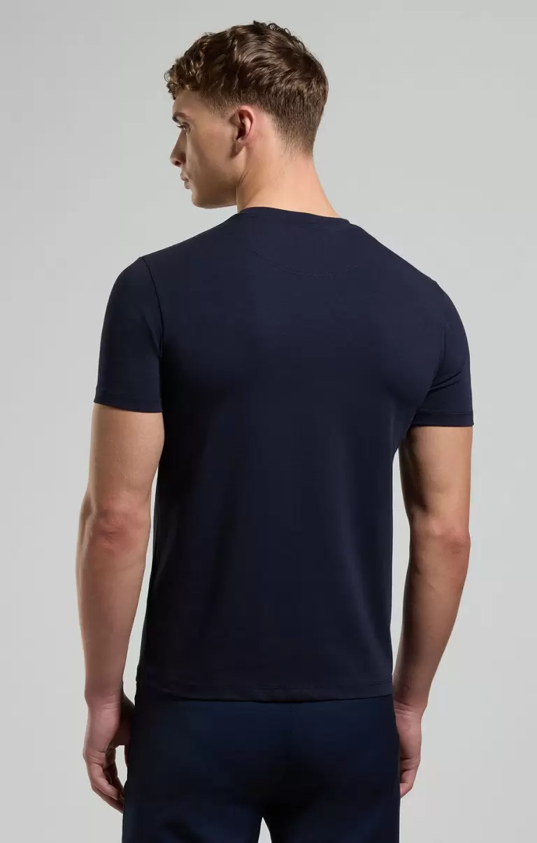 Dress Blues T-Shirts Bikkembergs Men's T-Shirt With Aurora Print Homme - 2