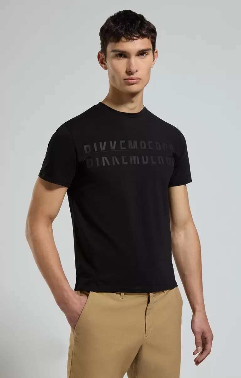 Homme T-Shirts Bikkembergs Men's T-Shirt With Applique Black - 4