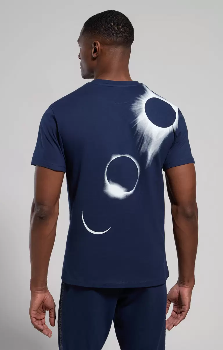 Men's Print T-Shirt Homme Dress Blues T-Shirts Bikkembergs - 2