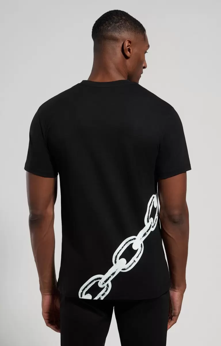 Pirate Black Homme T-Shirts Men's T-Shirt With Chain Print Bikkembergs - 2