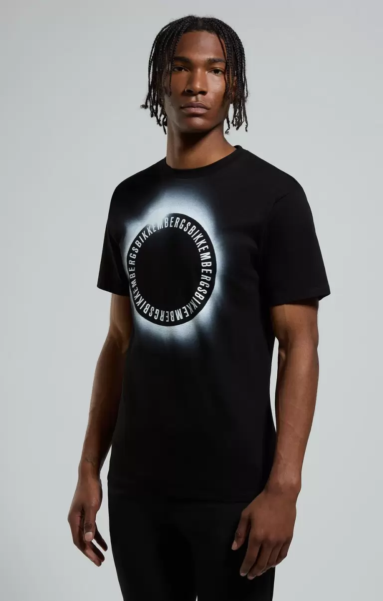 Men's Print T-Shirt Homme Black T-Shirts Bikkembergs - 4