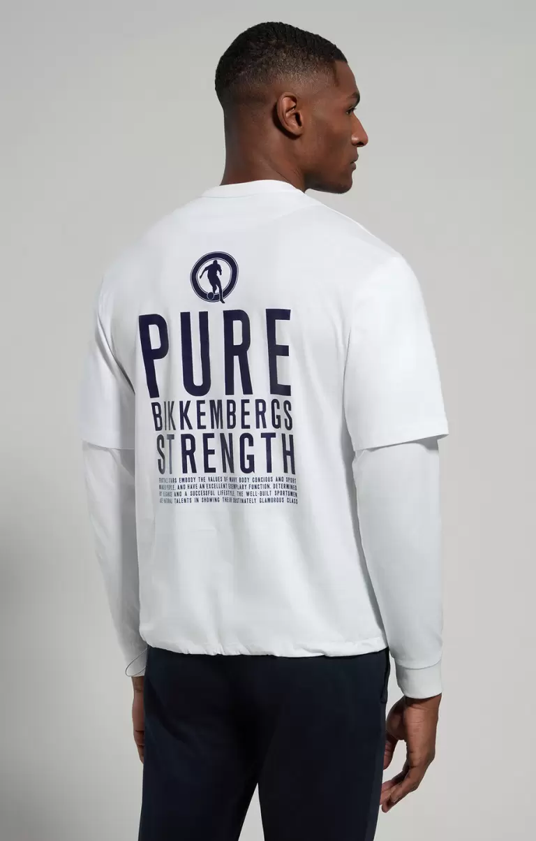 Bikkembergs White Layered Effect Men's T-Shirt Homme T-Shirts - 2