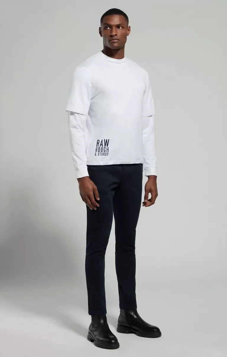 Bikkembergs White Layered Effect Men's T-Shirt Homme T-Shirts - 3