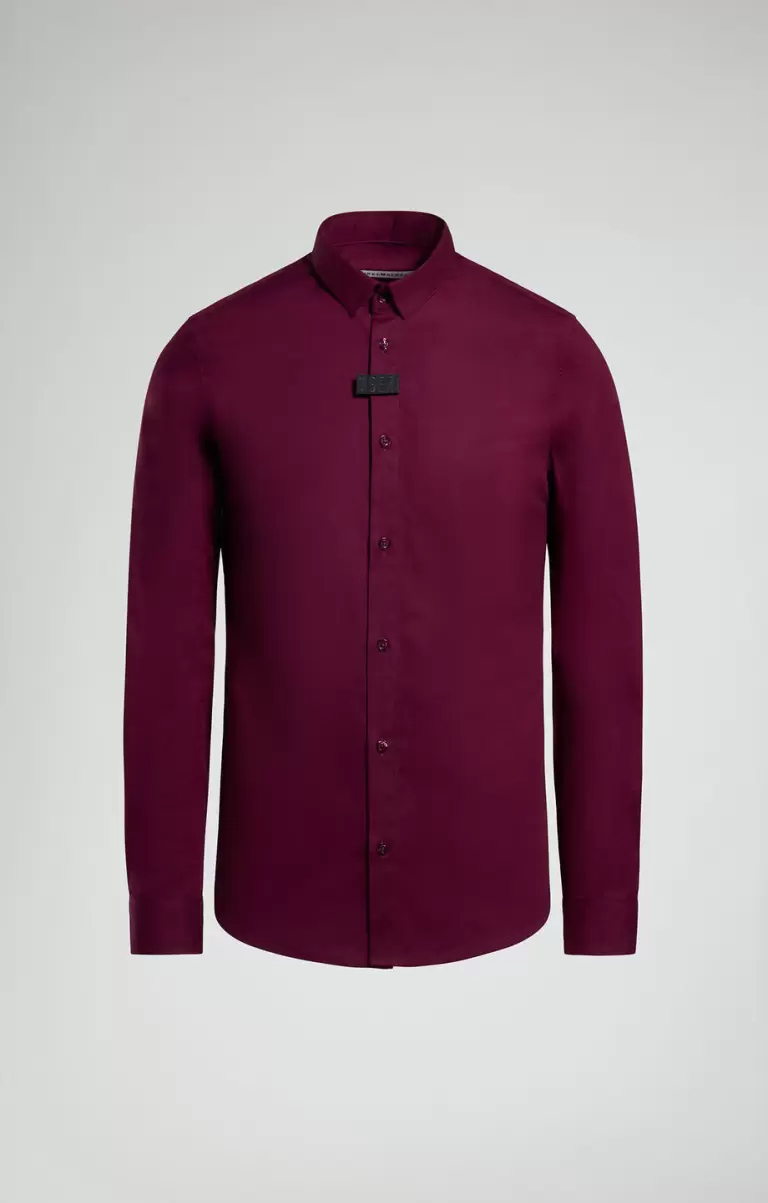 Men's Shirt With Tab Potent Purple Chemises Homme Bikkembergs - 1