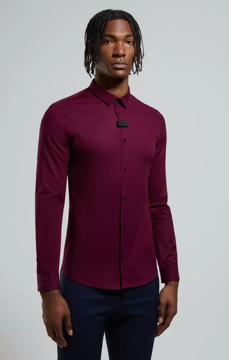 Men's Shirt With Tab Potent Purple Chemises Homme Bikkembergs - 4