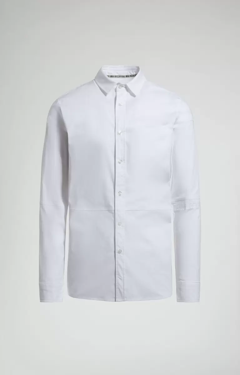 Chemises Bikkembergs Men's Shirt With Intarsia White Homme - 1