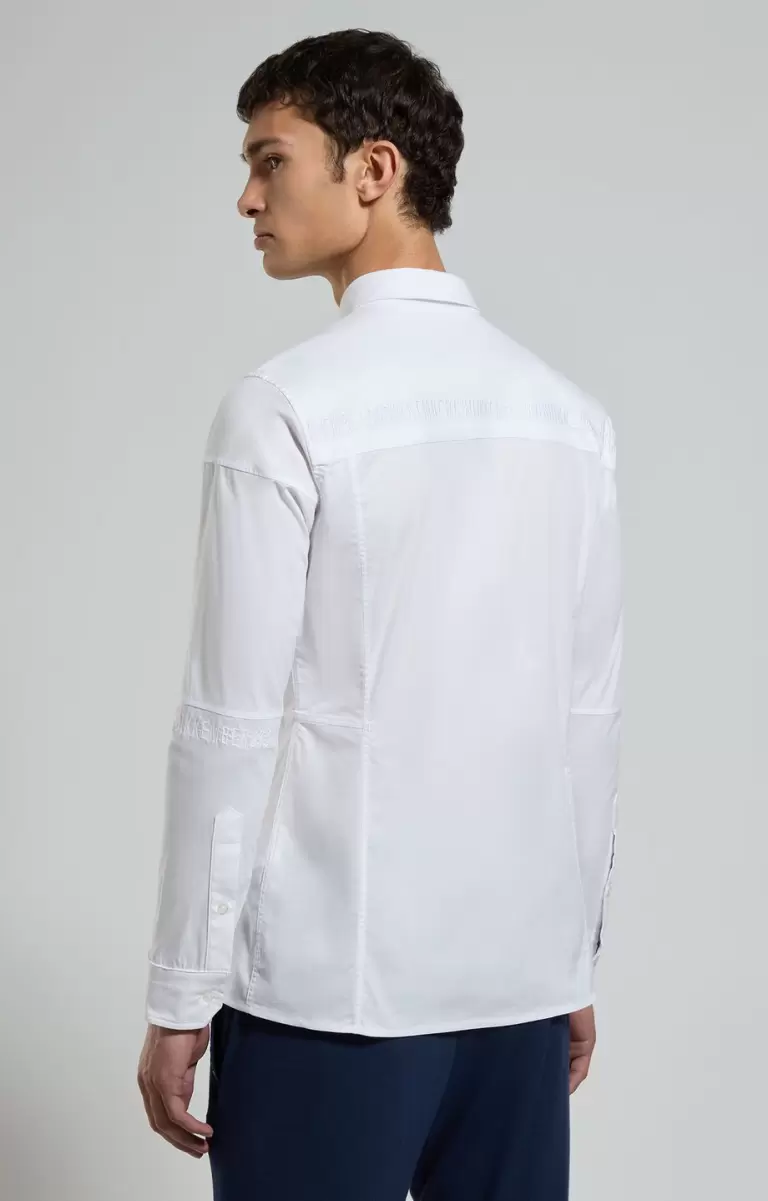 Chemises Bikkembergs Men's Shirt With Intarsia White Homme - 2