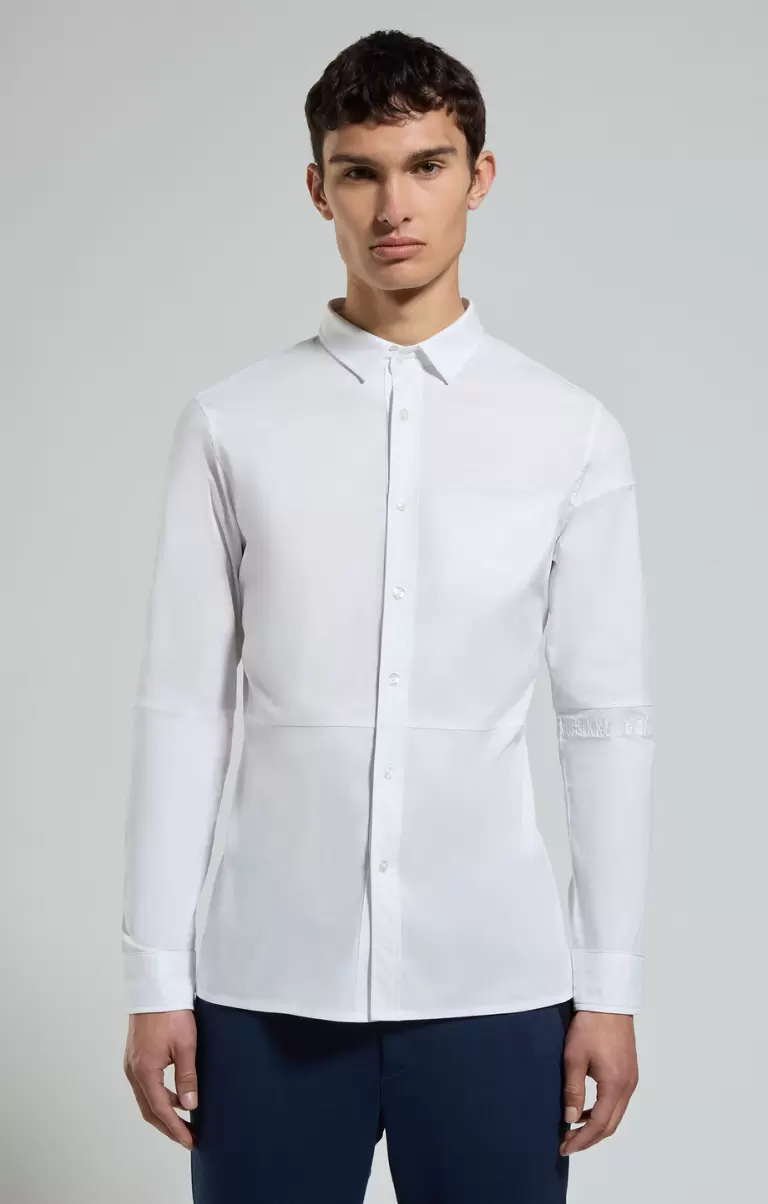 Chemises Bikkembergs Men's Shirt With Intarsia White Homme - 4