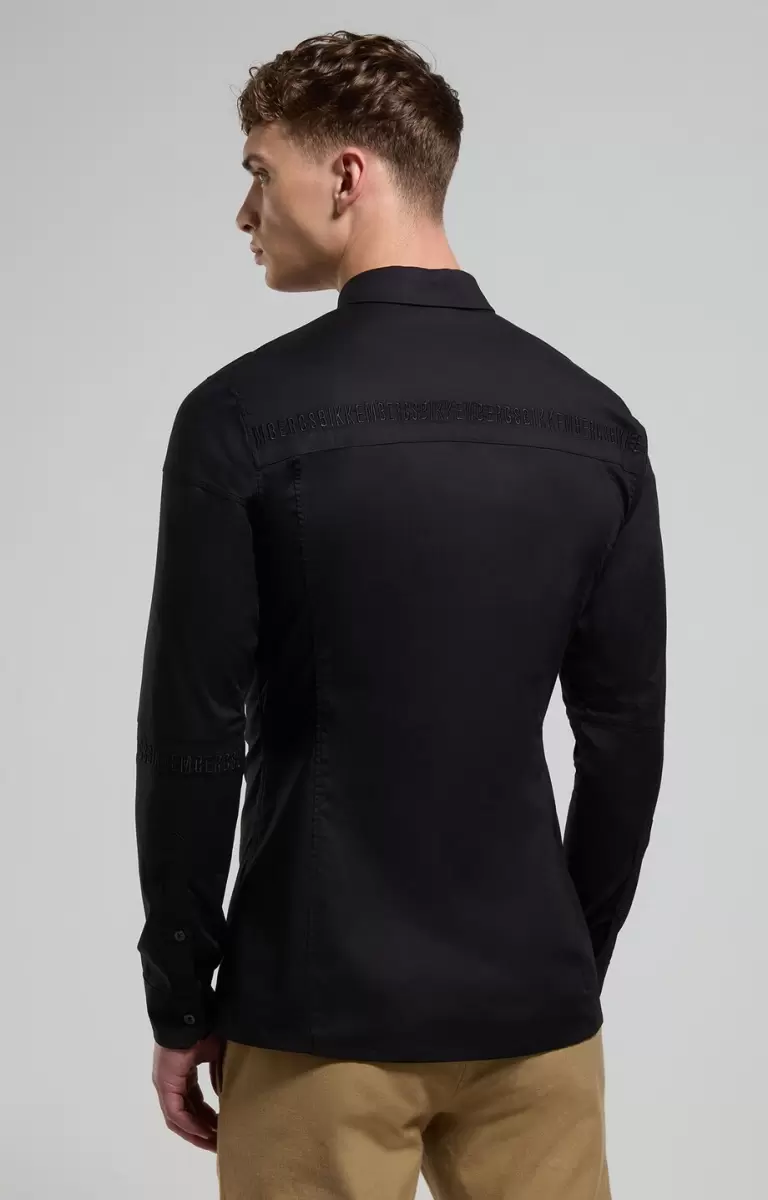 Black Homme Chemises Men's Shirt With Intarsia Bikkembergs - 2