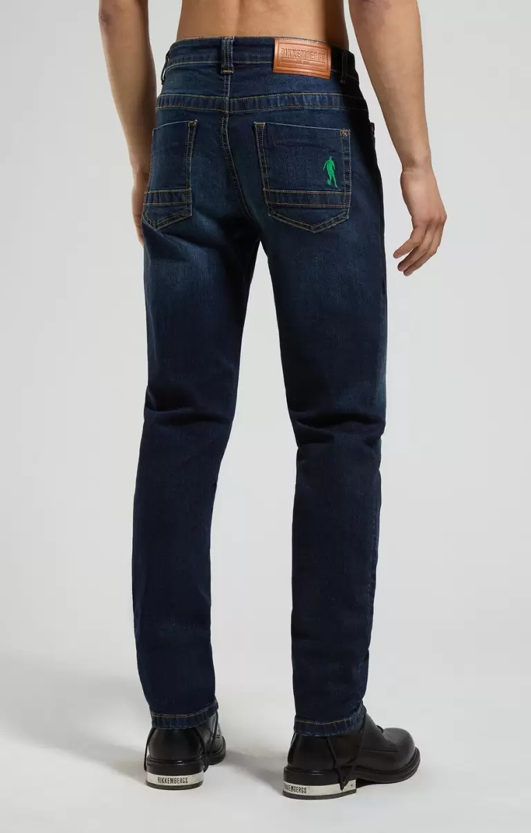 Jeans Blue Denim Bikkembergs Homme Men's Slim Fit Jeans - 2