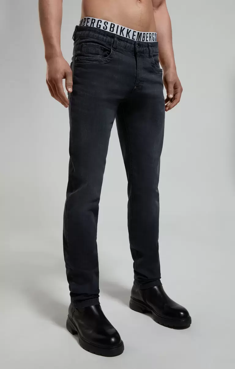 Slim Fit Men's Jeans Bikkembergs Homme Black Jeans