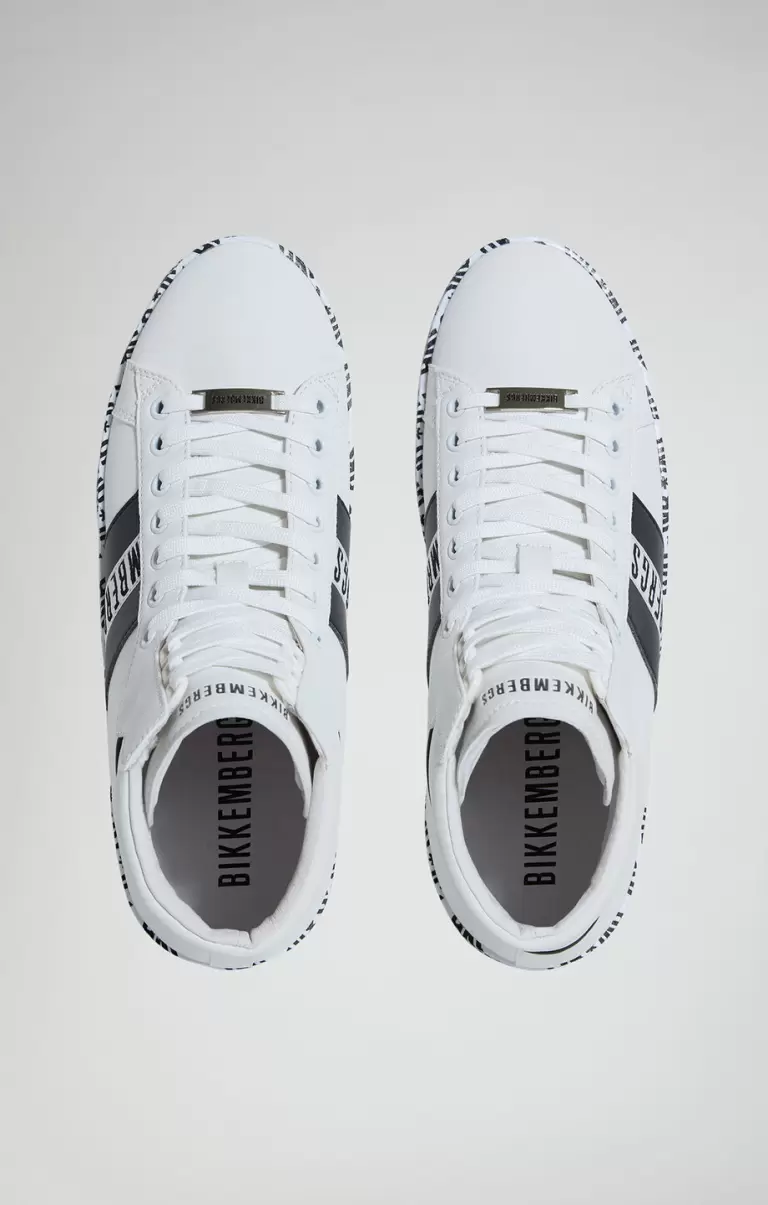 Homme White/Black Recoba M Men's Sneakers With Printed Sole Sneakers Bikkembergs - 3