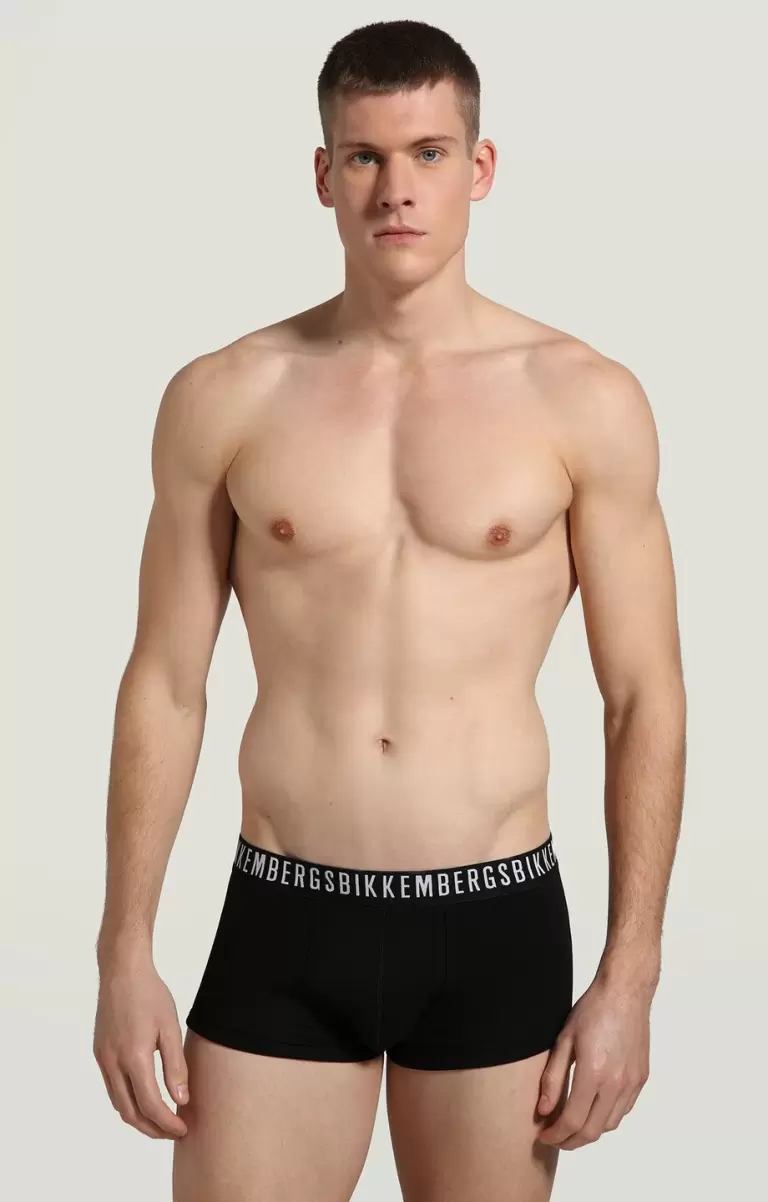 Black Bikkembergs Homme Boxers 2-Pack Men's Boxers In Stretch Cotton