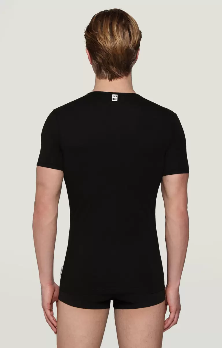 Men's V-Neck Undershirt Tricots De Peau Bikkembergs Homme Black - 1