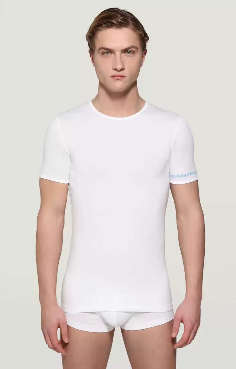 White Homme Tricots De Peau Men's Undershirt In Organic Cotton Bikkembergs