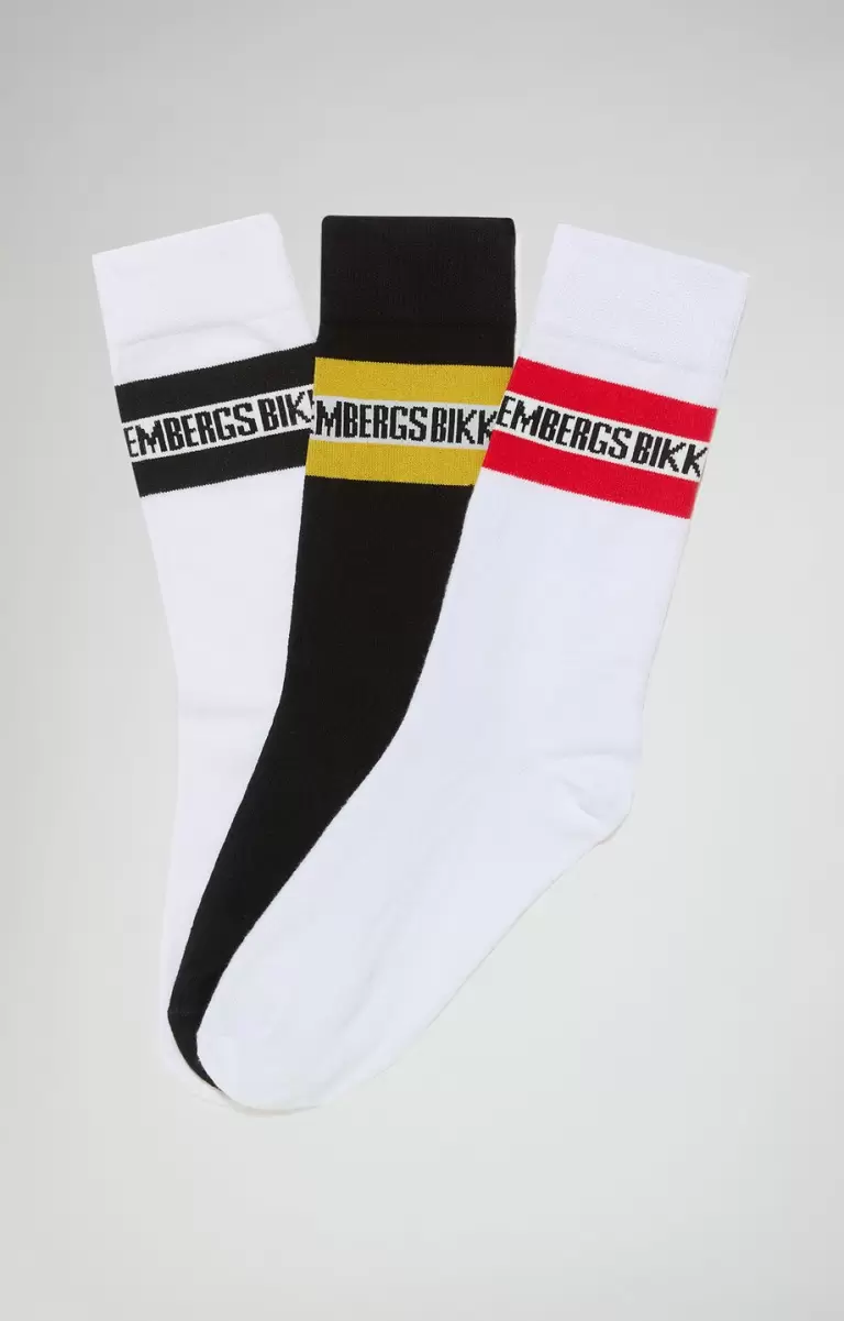 Chaussettes Multicolor Bikkembergs 3-Pack Unisex Athletic Socks - Contrast Band Homme - 1