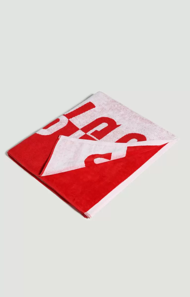 Red Serviettes De Plage Bikkembergs Homme Beach Towel With Double Tape