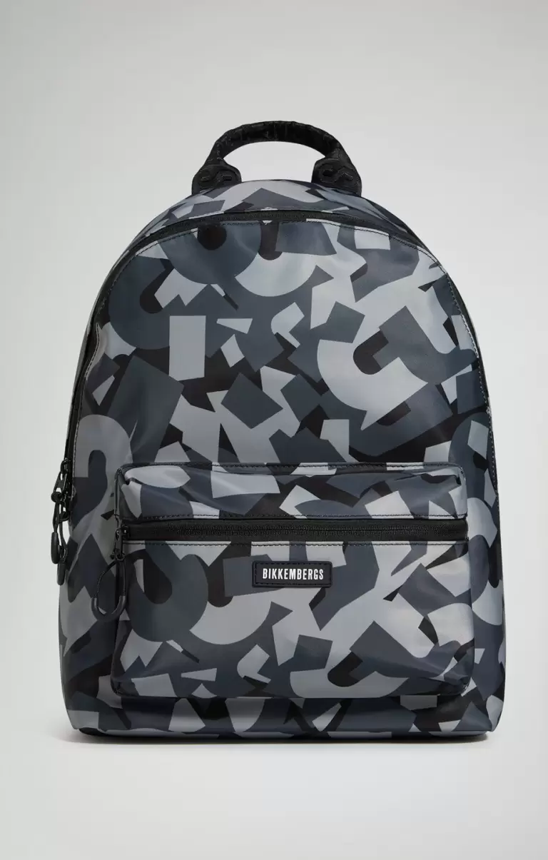 Bikkembergs Sacs À Dos Homme Men's Backpack Bkk-Star Camouflage Grey