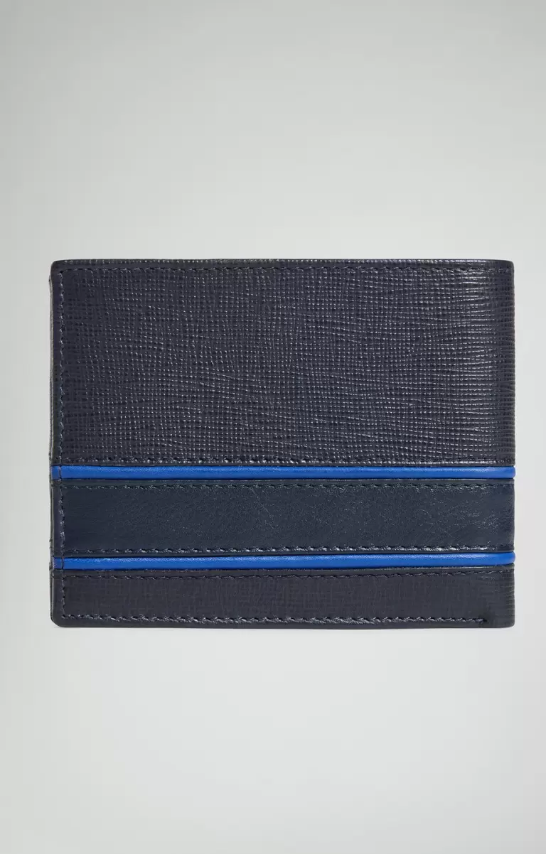 Men's Wallet With Contrast Details Portefeuilles Blue Bikkembergs Homme - 1